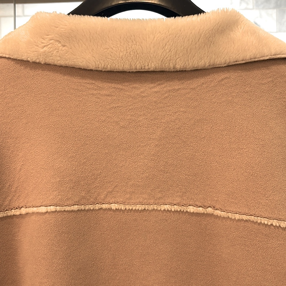 Crazy Horse Shearling Camel Colored XL Coat; Soft Fur Lining & Fur Cuffs;So Cute - Picture 11 of 12